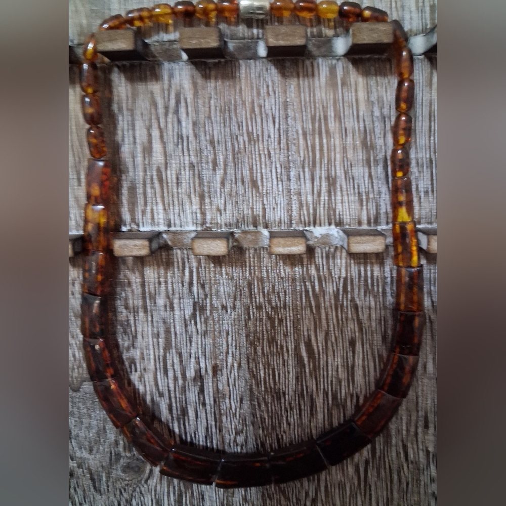 Jay King Mine Finds DTR .925 Baltic Amber Graduated Gemstone Collar Necklace